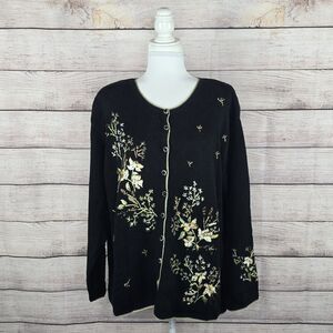 Vintage Heirloom Collectibles Cardigan Sweater Size 22/24 Cottage Grandma Floral